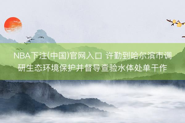 NBA下注(中国)官网入口 许勤到哈尔滨市调研生态环境保护并督导查验水体处单干作