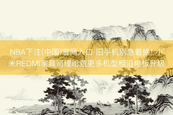 NBA下注(中国)官网入口 旧手机别急着换! 小米REDMI家具司理暗意更多机型相沿电板升级