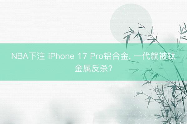 NBA下注 iPhone 17 Pro铝合金， 一代就被钛金属反杀?