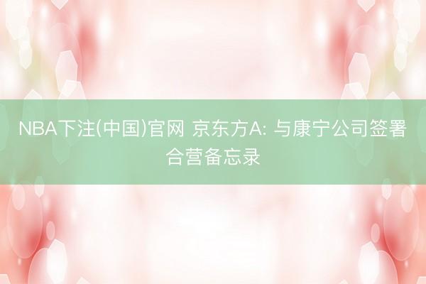 NBA下注(中国)官网 京东方A: 与康宁公司签署合营备忘录