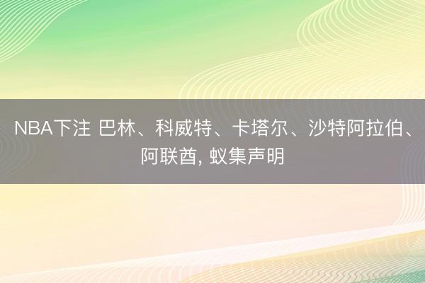 NBA下注 巴林、科威特、卡塔尔、沙特阿拉伯、阿联酋， 蚁集声明