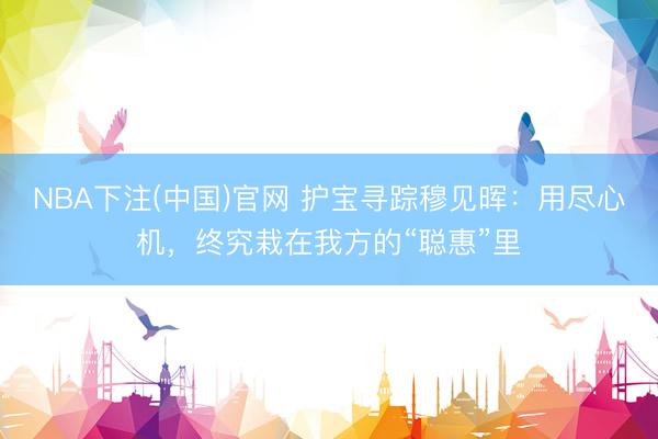 NBA下注(中国)官网 护宝寻踪穆见晖:用尽心机,终究栽在我方的“聪惠”里